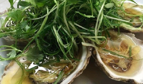 KYLIE KWONG'S STEAMED PACIFIC OYSTERS WITH GINGER & SHALLOTS