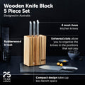 Wood Knife Block Set 5 Piece