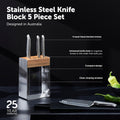 Stainless Steel Knife Block Set 5 Piece