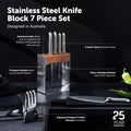 Stainless Steel Knife Block Set 7 Piece