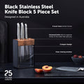 Limited Edition Black Knife Block Set 5 Piece