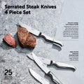 Serrated Steak Knives Set 4 Piece