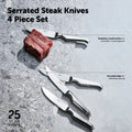 Serrated Steak Knives Set 4 Piece