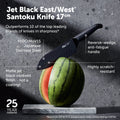 Jet Black East/West™ Santoku Knife 17cm