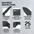 Jet Black East/West™ Santoku Knife 17cm