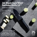 Jet Black East/West™ Santoku Knife 13cm