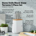 Stone Knife Block Set Snow Terrazzo 5 Piece