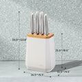 Stone Knife Block Set Snow Terrazzo 5 Piece