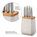 Stone Knife Block Set Sepia Terrazzo 5 Piece