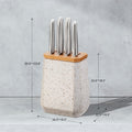 Stone Knife Block Set Sepia Terrazzo 5 Piece