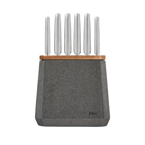 Stone Knife Block Set Flint Terrazzo 7 Piece
