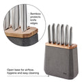Stone Knife Block Set Flint Terrazzo 7 Piece