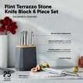 Stone Knife Block Set Flint Terazzo 6 Piece