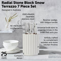 Radial Stone Block Set Snow Terrazzo 7 Piece