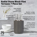 Radial Stone Block Set Flint Terrazzo 7 Piece