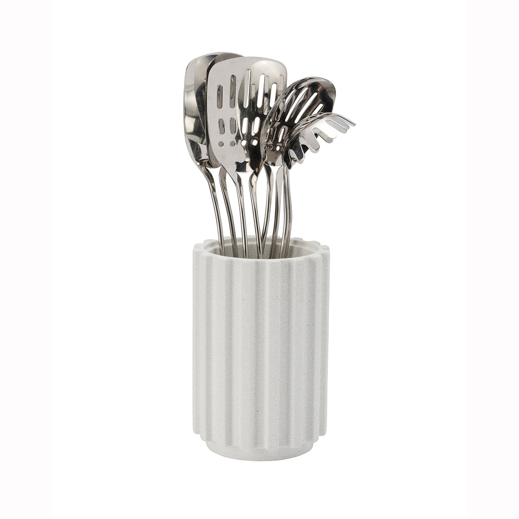 Furi Pro Radial Stone Utensil Holder Snow Terrazzo