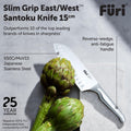 Small Grip East West Santoku Knife 15cm