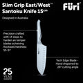 Small Grip East West Santoku Knife 15cm