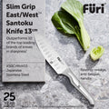 Small Grip East West Santoku Knife 13cm