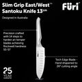 Small Grip East West Santoku Knife 13cm