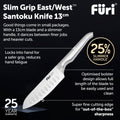 Small Grip East West Santoku Knife 13cm