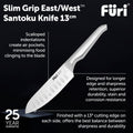 Small Grip East West Santoku Knife 13cm