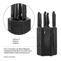 Pro Jet Black Magnetic Hexagonal Knife Block