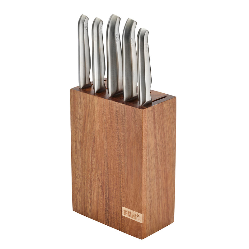 Acacia Wood Knife Block Set 7 Piece