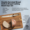 Double Serrated Bread Knife & Bread Cutting Board Set 2 Piece