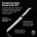 Double Serrated Bread Knife & Bread Cutting Board Set 2 Piece