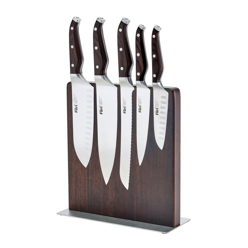 Triple Rivet Magnetic Slimline Knife Block Set 6 Piece