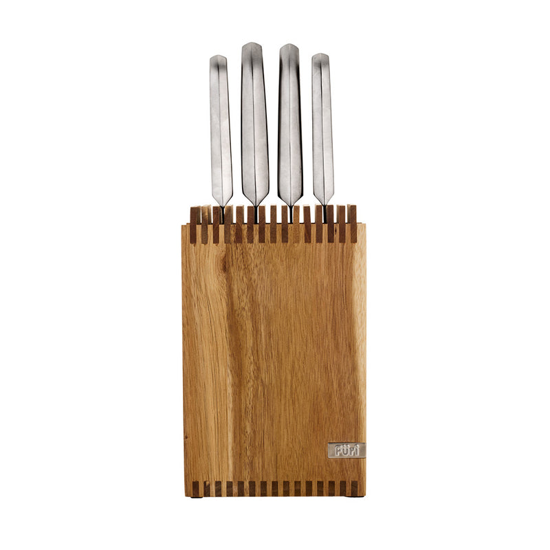 Open Slat Acacia Wood Knife Block Set 5 Piece