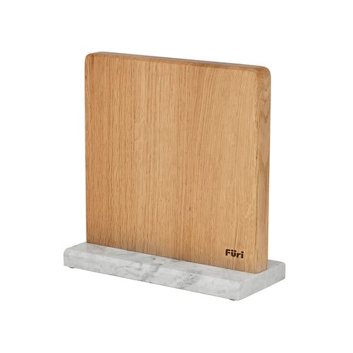 Magnetic Marble and Oak Knife Block Large White