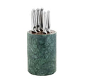 Round Marble Knife Block Set 6 Piece Green