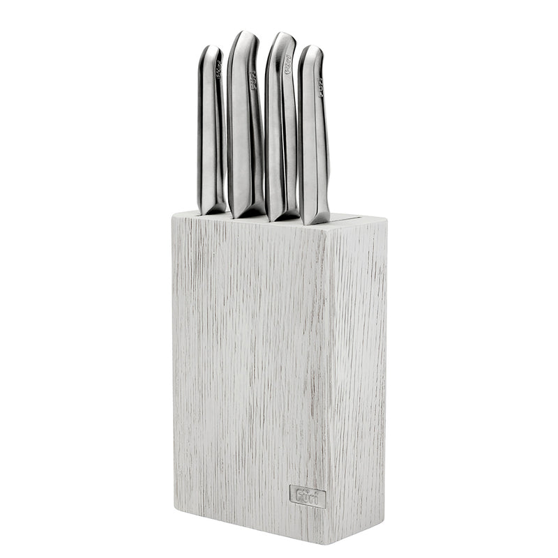Duality Knife Block Set 5 Piece Whitewashed