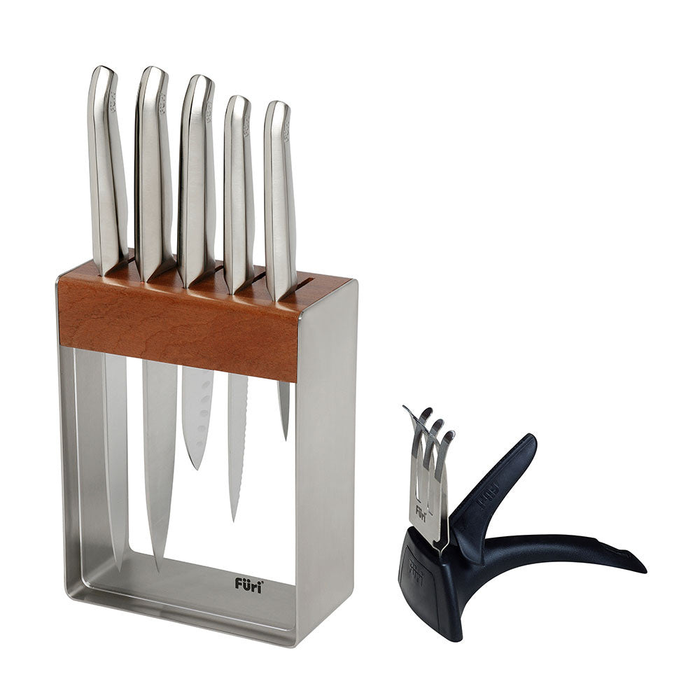 Furi Pro Stainless Steel Knife Block Set 7 Piece